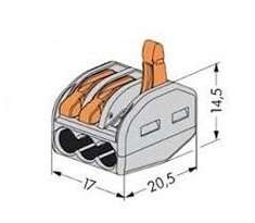Connector 3 Lever for 0.08mm to 4mm wire