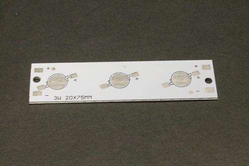 Aluminium Circuit Board 3 Led (1W, 3W, 5W) 75x20mm **IN STOCK**