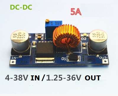 Step Down DC Adjustable Voltage 75W 5A (4-38V to 2-36V) Lithium Charger XL4015 **IN STOCK**