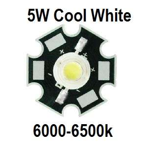 5W Led Cool White 6-6500k On Aluminium Base
