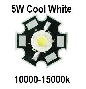 5W Led Cool White 10-15000K On Aluminium Base