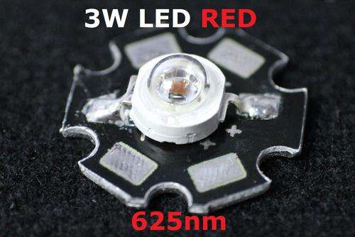 3W Led Red 625nm on Aluminium Base