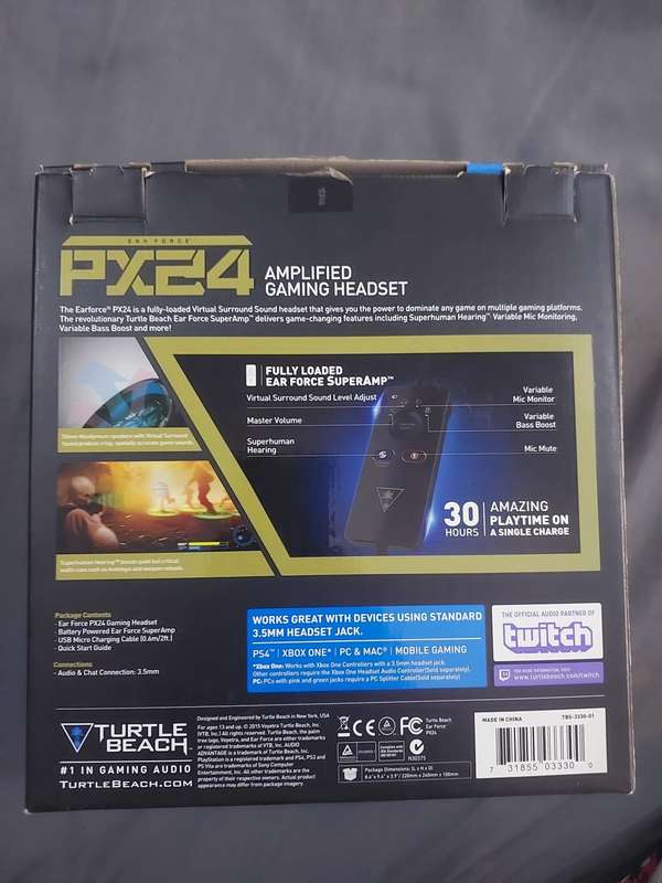 TURTLE BEACH PX24 HEADSET WITH MIC (works on Playstation, Xbox, PC, Mobile)