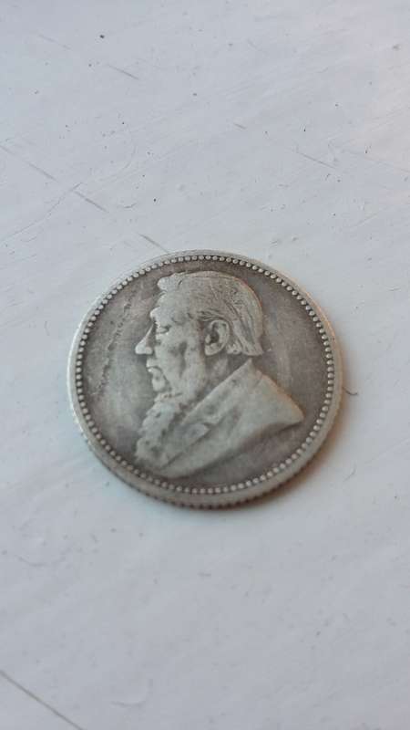 SCARCE!!! 1894 ZAR Sixpence coin