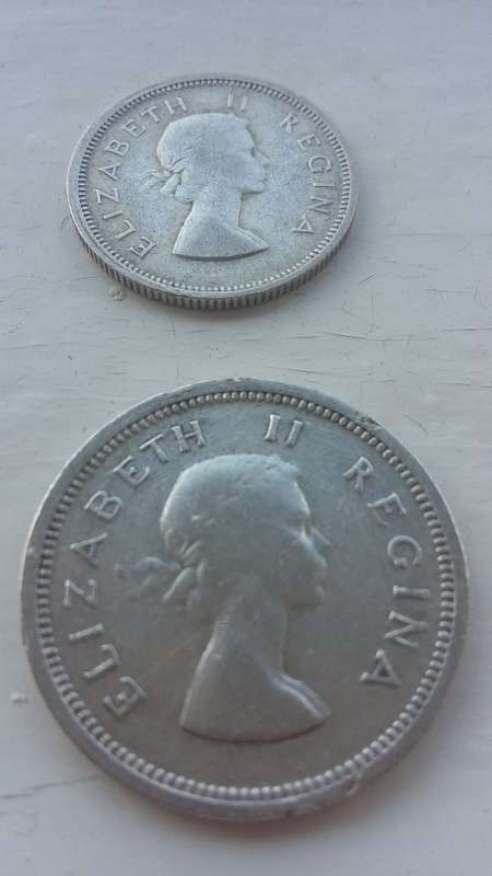 1960 SIXPENCE AND ONE SHILLING COMBO! BEAUTIFUL COINS! BID FOR LOT!