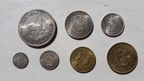 Complete set of 1964 RSA First Decimal coins! From 50c to half cent! R1 Start!