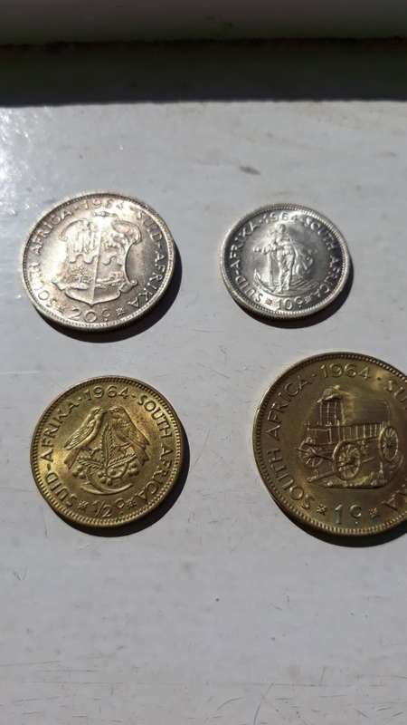 Complete set of 1964 RSA First Decimal coins! From 50c to half cent! R1 Start!
