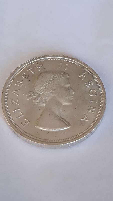 Beautiful 1954 SA Union 5 Shilling coin (Crown) SCARCE DATE! R1 Start!
