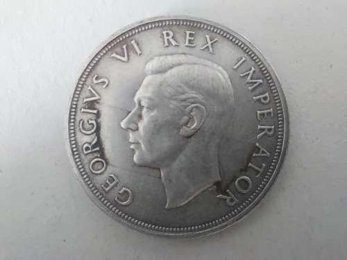 Super Sale! SA Union 1947 First Edition 5 Shillings 80% Silver Coin!