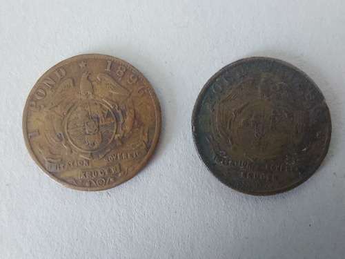 Super Sale! Lot of 2 x 1896 ZAR Paul Kruger Imitation Ponde!