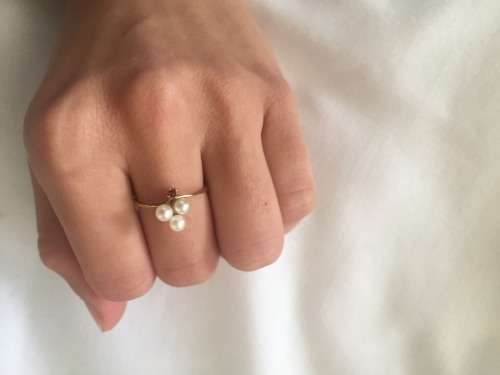 9 ct gold pearl and ruby ring