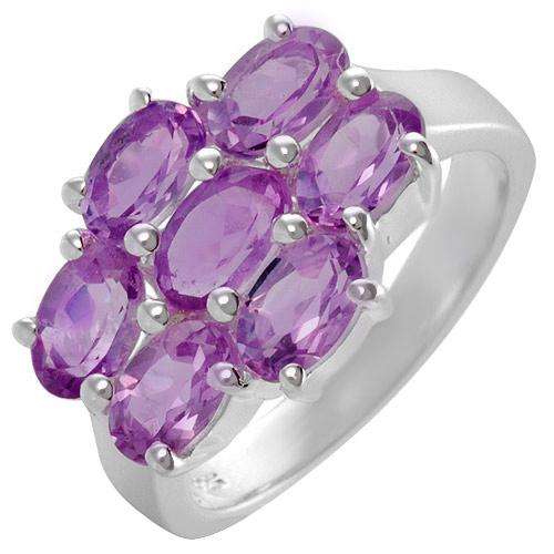 Dazzling Brand New Ring With 3.15ctw Genuine Amethysts Made of 925 Sterling silver. Total item weigh
