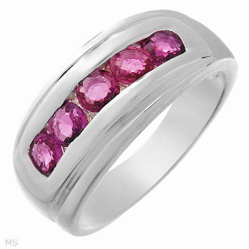 Charming Brand New Channel Ring With 0.75ctw Genuine Sapphires Made in 925 Sterling silver. Total it