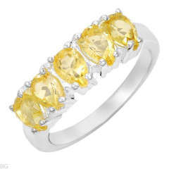 Attractive Brand New Ring With 2.00ctw Genuine Citrines in 925 Sterling silver