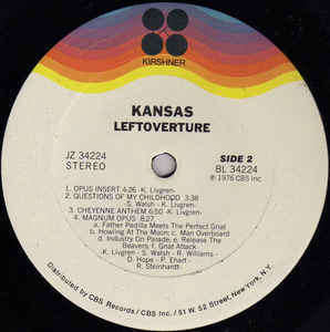 Kansas (2) **Leftoverture **(LP, Album) Kirshner JZ 34224 US 1976