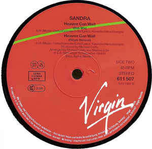 Sandra ¿¿ Heaven Can Wait**Virgin ¿¿ 611 507-213**Vinyl, 12", Single, 45 RPM **Europe==1988