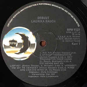 Laurika Rauch *** Debuut**RPM 1137**RSA Press**1979**LP