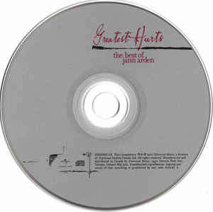 Jann Arden - Greatest Hurts (The Best Of Jann Arden) (CD, Comp)