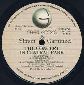 Simon & Garfunkel - The Concert In Central Park (2xLP, Album, Gat)