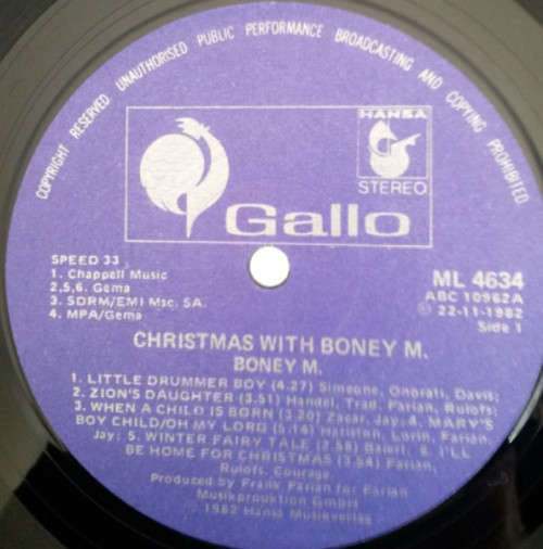 Boney M. - Christmas With Boney M. (LP, Album)