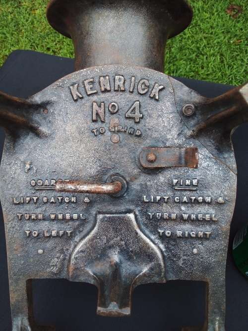Vintage Kenrick no 4 cast iron coffee grinder  - 100% Working - Change Coarse to Fine