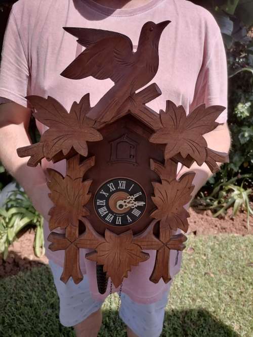 BLACK FOREST CUCKOO CLOCK IS EXTREMELY LARGE - 100% COMPLETE AND WORKING - MADE IN WESTERN GERMANY