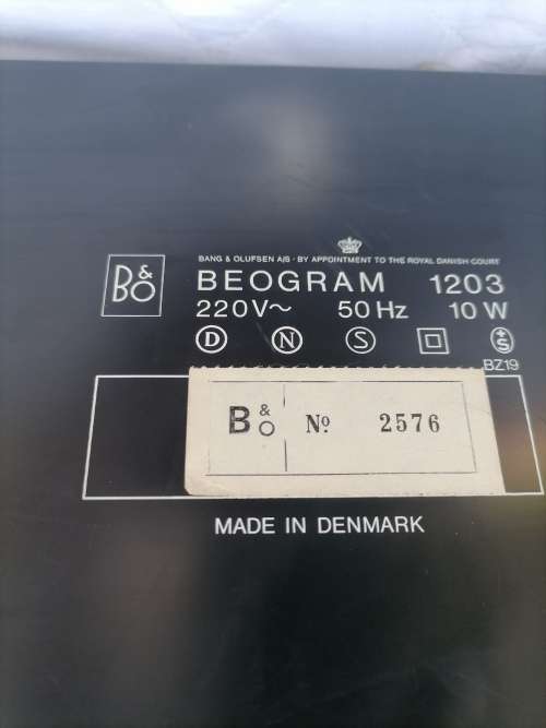 BANG & OLUFSEN - TURNTABLE BEOGRAM MODEL 1203 - BEOMASTER 1100 - MADE IN DENMARK - 100% WORKING