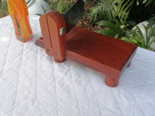 BILTONG CUTTER - MASTERCHEF X30CR13 CLEAVER - B245A - WITH OAK WOODEN STAND - AMAZING VERY HEAVY