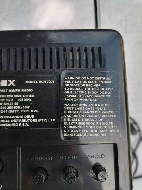 VINTAGE - TEDELEX - ACN-7205 5` Black/White Mini Television AND Radio - 100% WORKING