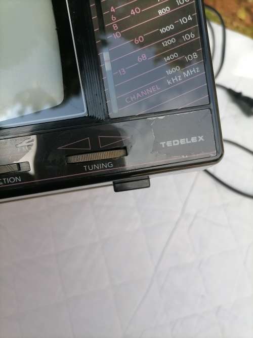 VINTAGE - TEDELEX - ACN-7205 5` Black/White Mini Television AND Radio - 100% WORKING