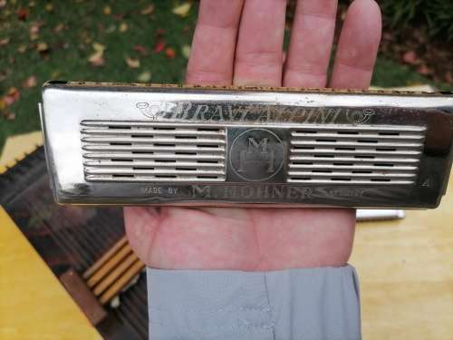 VINTAGE ROSEN GERMAN AUTOHARP - BRAVLALPINI M.HOHNER HARMONICA MADE IN GERMANY - 1 X HARMONICA