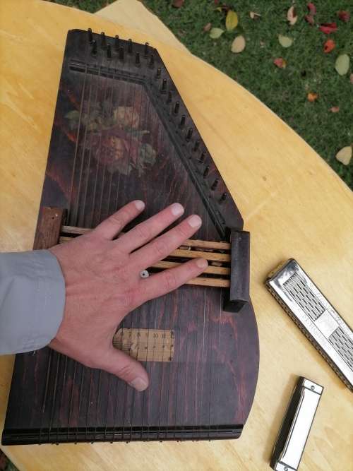 VINTAGE ROSEN GERMAN AUTOHARP - BRAVLALPINI M.HOHNER HARMONICA MADE IN GERMANY - 1 X HARMONICA
