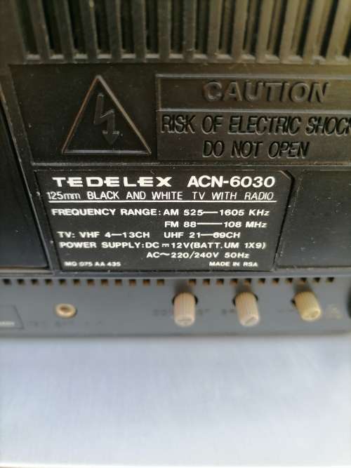 Tedelex ACN-6030 125MM BLACK AND WHITE TV WITH RADIO -  100% WORKING