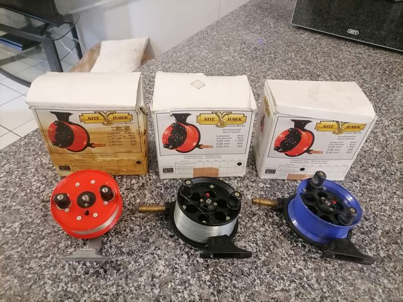 3 X Nite Hawk League Master Centre Pin Fishing Reel  - Excellent working condition Original Boxes