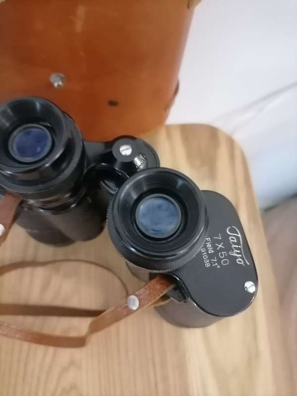 VINTAGE - Jaiyo 7x50 field 7.1 no 91038 binocular coated lenses - ORIGINAL LEATHER CASE & STRAP