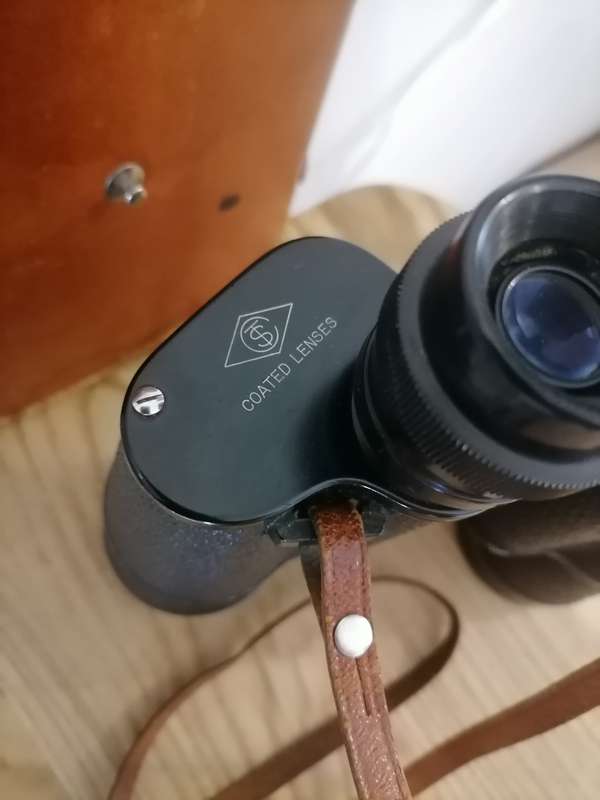 VINTAGE - Jaiyo 7x50 field 7.1 no 91038 binocular coated lenses - ORIGINAL LEATHER CASE & STRAP