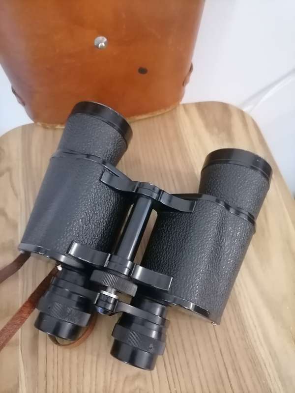VINTAGE - Jaiyo 7x50 field 7.1 no 91038 binocular coated lenses - ORIGINAL LEATHER CASE & STRAP