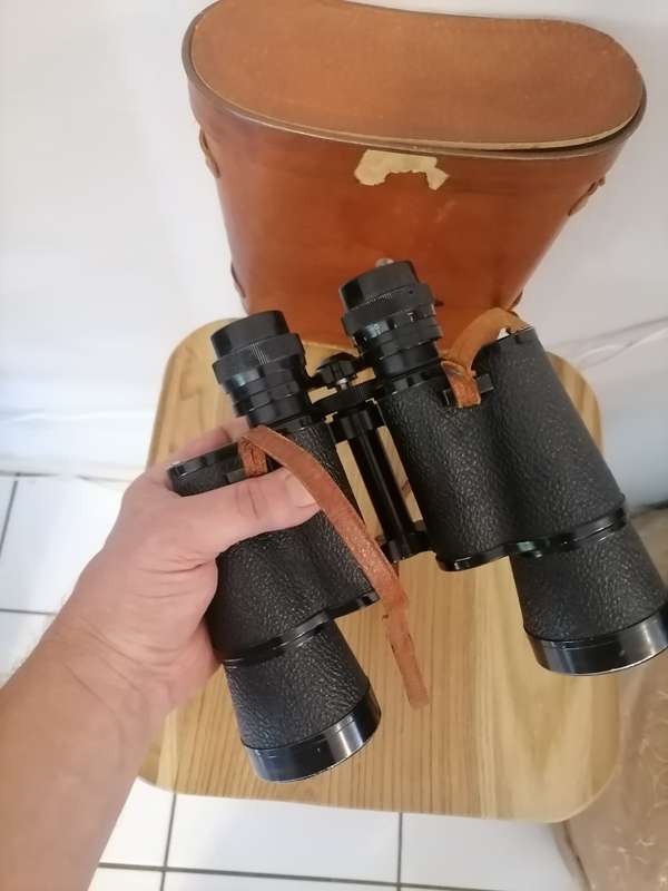 VINTAGE - Jaiyo 7x50 field 7.1 no 91038 binocular coated lenses - ORIGINAL LEATHER CASE & STRAP