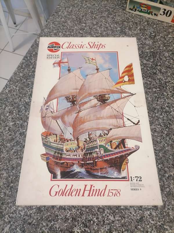 Airfix Golden Hind 1578 Sailing 1/72 Scale Ship Model Kit - 1988 NOT BUILT - COMES WITH BOOKLETS