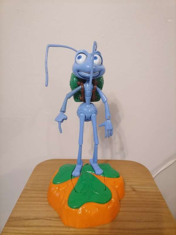 Vintage A Bug`s Life - FLIK Large Talking Figure Eyes Move - 1998 Vintage Disney Pixar Toy - WORKING