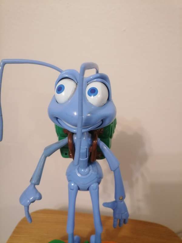 Vintage A Bug`s Life - FLIK Large Talking Figure Eyes Move - 1998 Vintage Disney Pixar Toy - WORKING