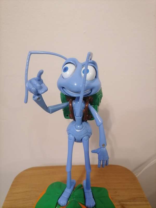 Vintage A Bug`s Life - FLIK Large Talking Figure Eyes Move - 1998 Vintage Disney Pixar Toy - WORKING