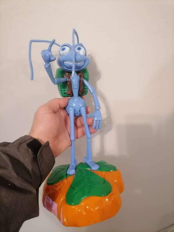 Vintage A Bug`s Life - FLIK Large Talking Figure Eyes Move - 1998 Vintage Disney Pixar Toy - WORKING