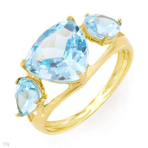 SPECIAL!! Elegant and Beautiful Ring With 5.63ctw Genuine Topazes in Yellow Gold- Size 7