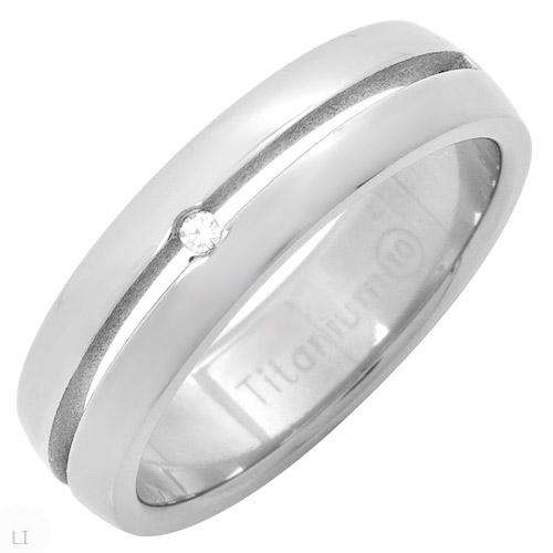Attractive Brand New Gentlemens Band Ring With Genuine Diamond Made of Titanium- Size 11