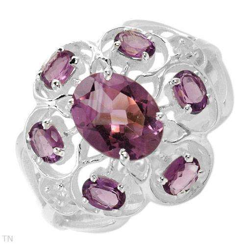 was R525. DazzlingRing With 3.05ctw Genuine Amethysts and Topazes Made in 925 Sterling silver- Size