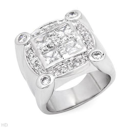 Elegant and Beautiful Gents Ring With 4.36ctw Cubic zirconia in 925 Sterling silver.