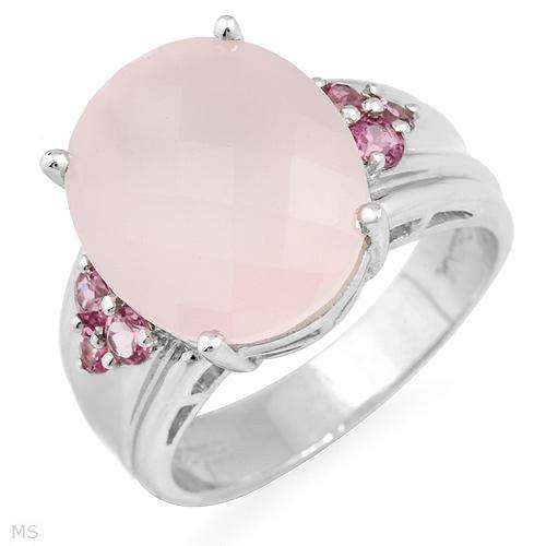 Charming Ring With 12.74ctw Precious Stones - Genuine Quartz and Tourmalines