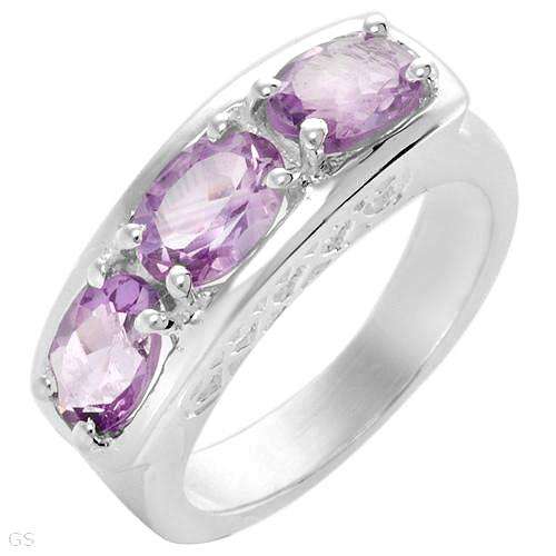Wonderful Brand New Ring With 2.55ctw Genuine Amethysts Beautifully Crafted in 925 Sterling silver.