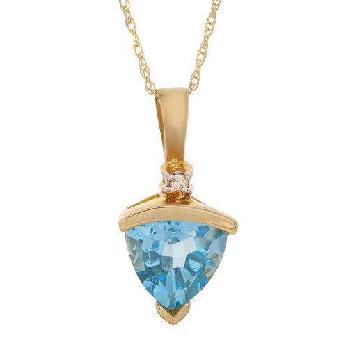Attractive Brand New Necklace With 1.80ctw Precious Stones - Genuine Diamond and Topaz Crafted in Ye